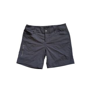 prAna Hazel Hiking Shorts Charcoal Ripstop Cargo Outdoor Trail Utility Size 4